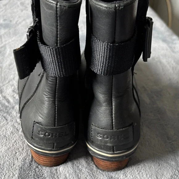 Sorel Black Leather slimboot boots 8.5 - Picture 9 of 11